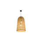 Oriental Cylinder Woven Rattan Pendant Chandelier for Staircase