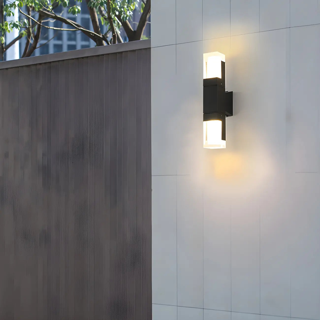 Traditional Rectangle Black Metal Up Down LED Outdoor Wall Light
