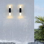 Traditional Rectangle Black Metal Up Down LED Outdoor Wall Light