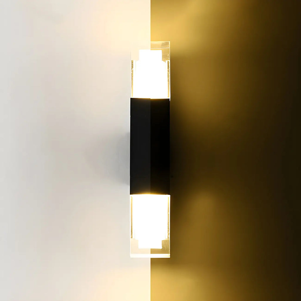 Traditional Rectangle Black Metal Up Down LED Outdoor Wall Light