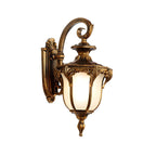 Rustic Bronze Frosted Glass Outdoor Wall Sconce Light Fixture