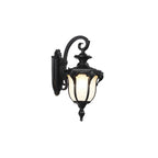 Rustic Bronze Frosted Glass Outdoor Wall Sconce Light Fixture