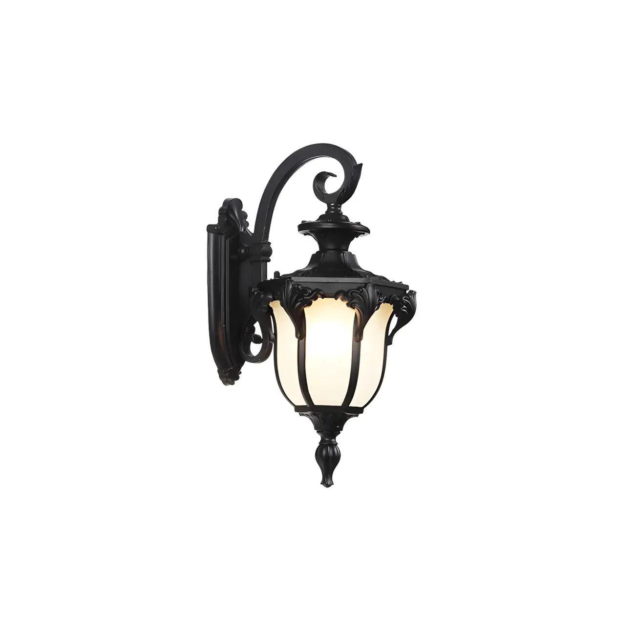 Rustic Bronze Frosted Glass Outdoor Wall Sconce Light Fixture