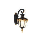 Rustic Bronze Frosted Glass Outdoor Wall Sconce Light Fixture