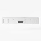 Modern Long Floating White TV Stand with Drawers