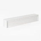 Modern Long Floating White TV Stand with Drawers
