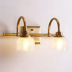 Glam Brass Vanity Lights with Prismatic Glass Shade for Bathroom