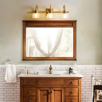 Glam Brass Vanity Lights with Prismatic Glass Shade for Bathroom