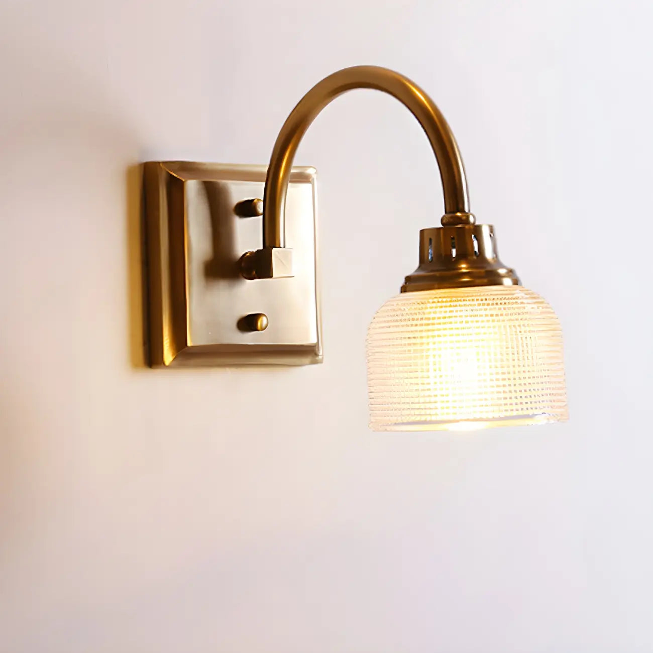 Glam Brass Vanity Lights with Prismatic Glass Shade for Bathroom