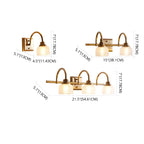 Glam Brass Vanity Lights with Prismatic Glass Shade for Bathroom