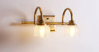 Glam Brass Vanity Lights with Prismatic Glass Shade for Bathroom