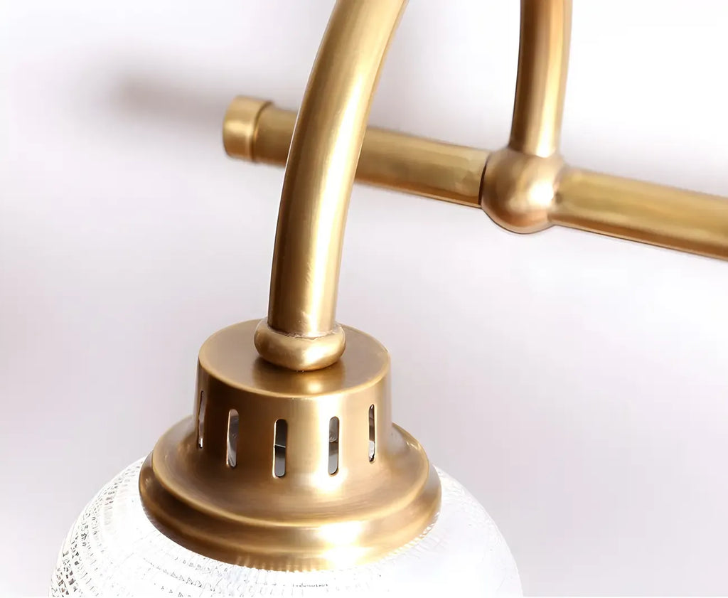 Glam Brass Vanity Lights with Prismatic Glass Shade for Bathroom