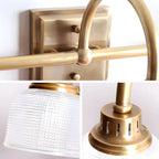 Glam Brass Vanity Lights with Prismatic Glass Shade for Bathroom
