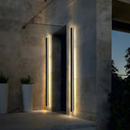 Modern Metal Black Linear Outdoor LED Wall Light Fixture
