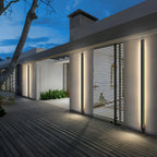 Modern Metal Black Linear Outdoor LED Wall Light Fixture