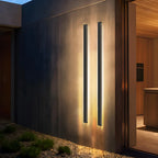 Modern Metal Black Linear Outdoor LED Wall Light Fixture