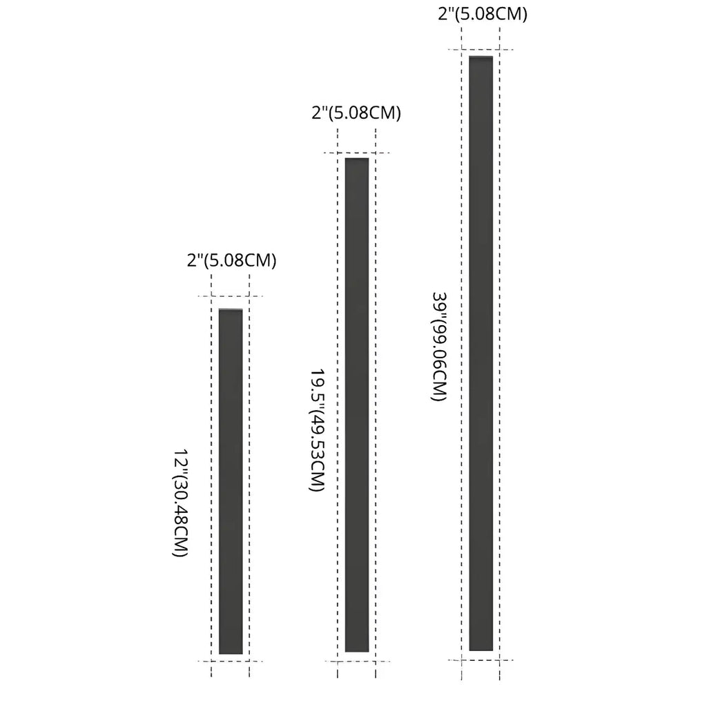 Modern Metal Black Linear Outdoor LED Wall Light Fixture