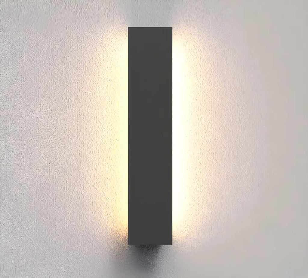 Modern Metal Black Linear Outdoor LED Wall Light Fixture