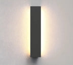Modern Metal Black Linear Outdoor LED Wall Light Fixture