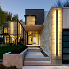 Modern Metal Black Linear Outdoor LED Wall Light Fixture