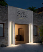 Modern Metal Black Linear Outdoor LED Wall Light Fixture