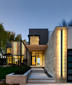 Modern Metal Black Linear Outdoor LED Wall Light Fixture