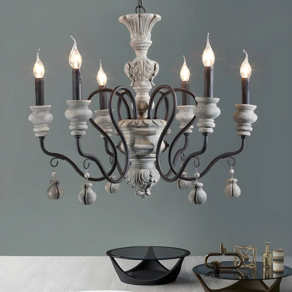 Black Classical Metal Crystal Chandelier Vintage Design