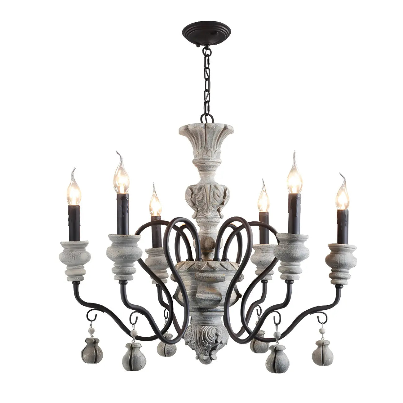 Black Classical Metal Crystal Chandelier Vintage Design