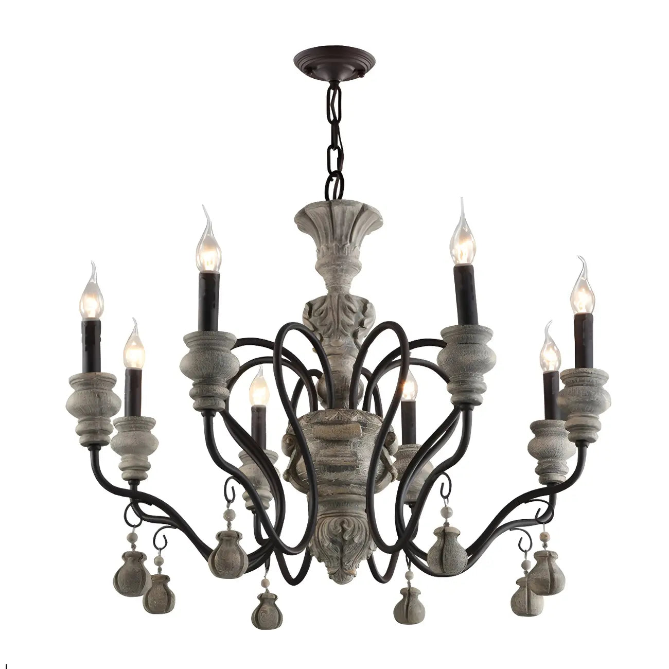 Black Classical Metal Crystal Chandelier Vintage Design