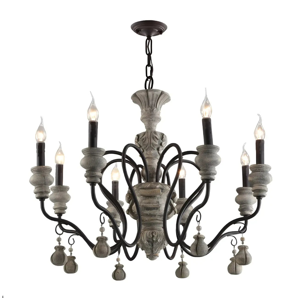 Black Classical Metal Crystal Chandelier Vintage Design