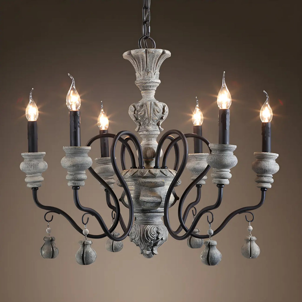 Black Classical Metal Crystal Chandelier Vintage Design