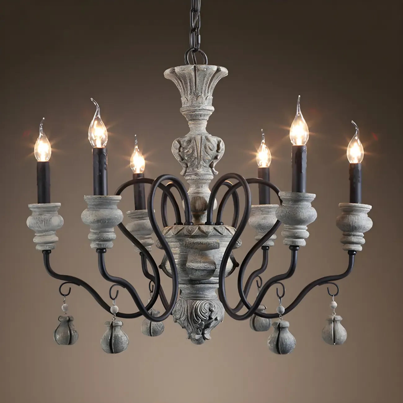 Black Classical Metal Crystal Chandelier Vintage Design