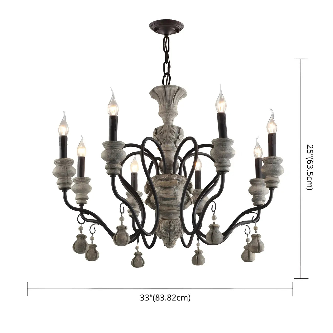 Black Classical Metal Crystal Chandelier Vintage Design