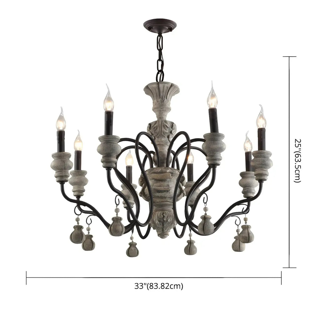 Black Classical Metal Crystal Chandelier Vintage Design