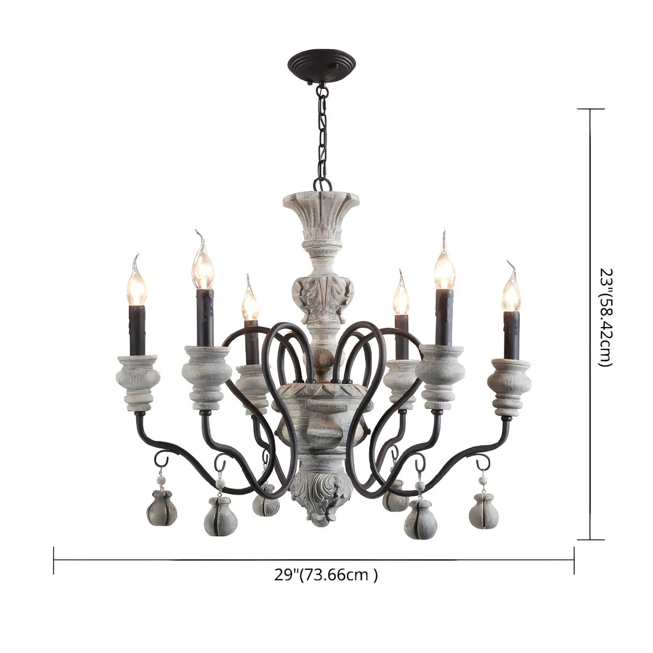 Black Classical Metal Crystal Chandelier Vintage Design