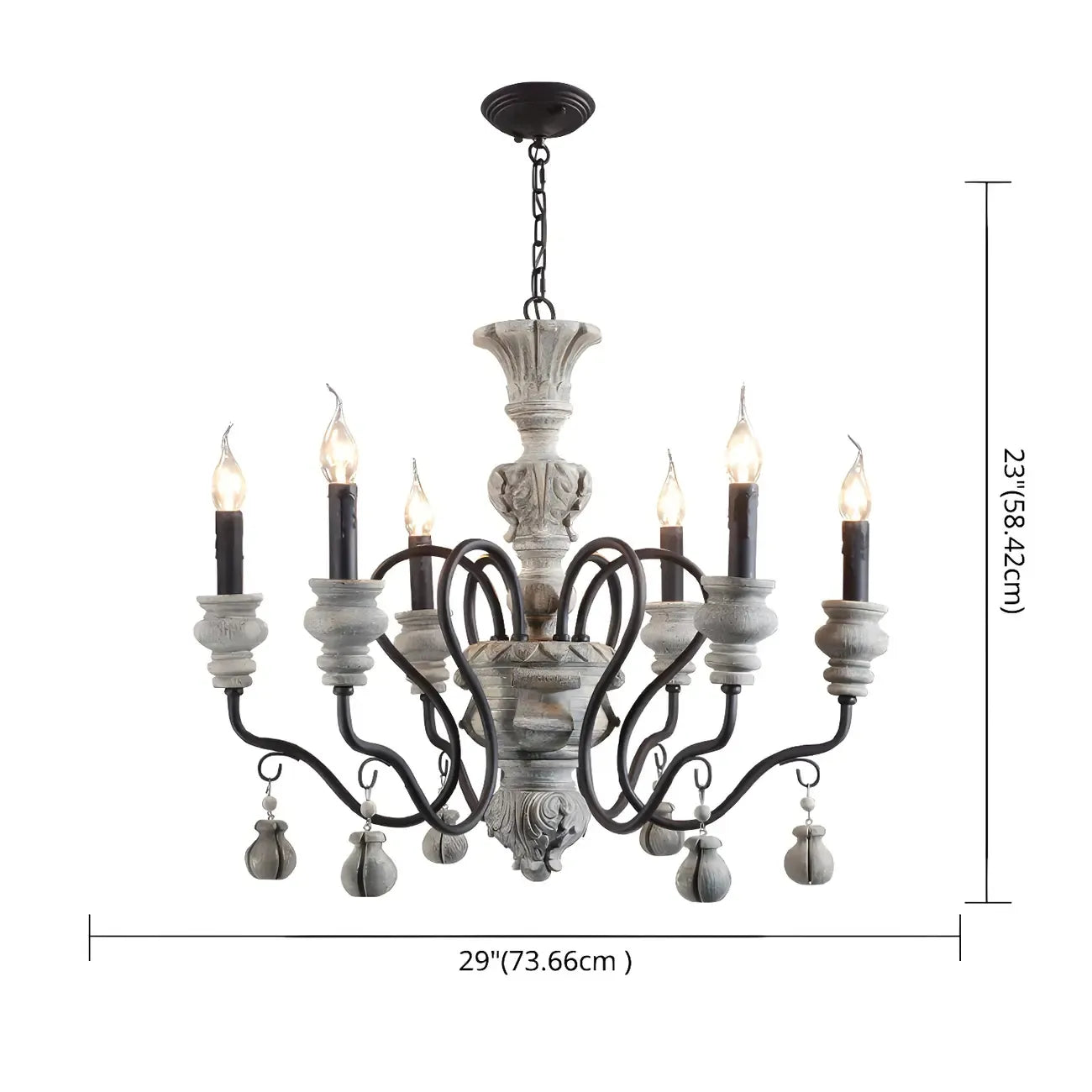 Black Classical Metal Crystal Chandelier Vintage Design