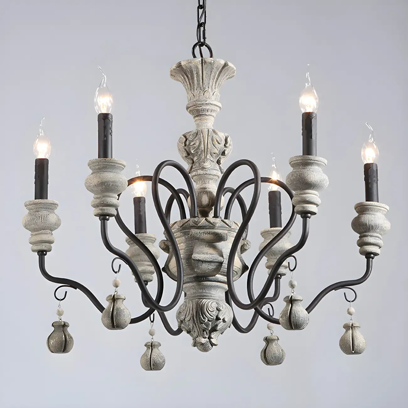 Black Classical Metal Crystal Chandelier Vintage Design