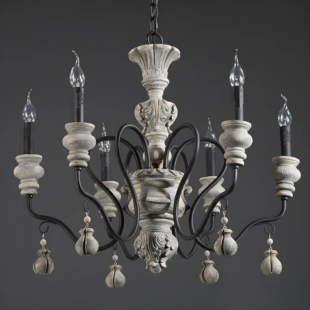Black Classical Metal Crystal Chandelier Vintage Design