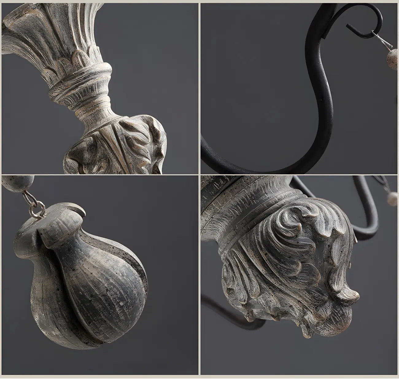 Black Classical Metal Crystal Chandelier Vintage Design