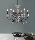 Black Classical Metal Crystal Chandelier Vintage Design