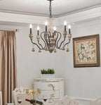 Black Classical Metal Crystal Chandelier Vintage Design