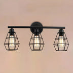3-Light Industrial Metal Cage LED Vanity Light