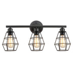 3-Light Industrial Metal Cage LED Vanity Light