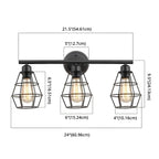 3-Light Industrial Metal Cage LED Vanity Light