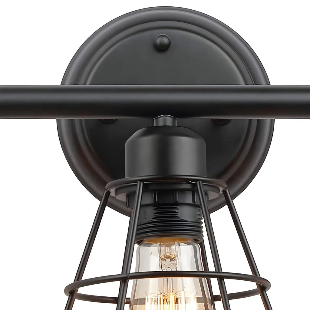 3-Light Industrial Metal Cage LED Vanity Light