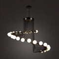 Black Modern Glass Linear Chandelier Light