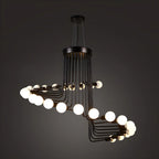 Black Modern Glass Linear Chandelier Light