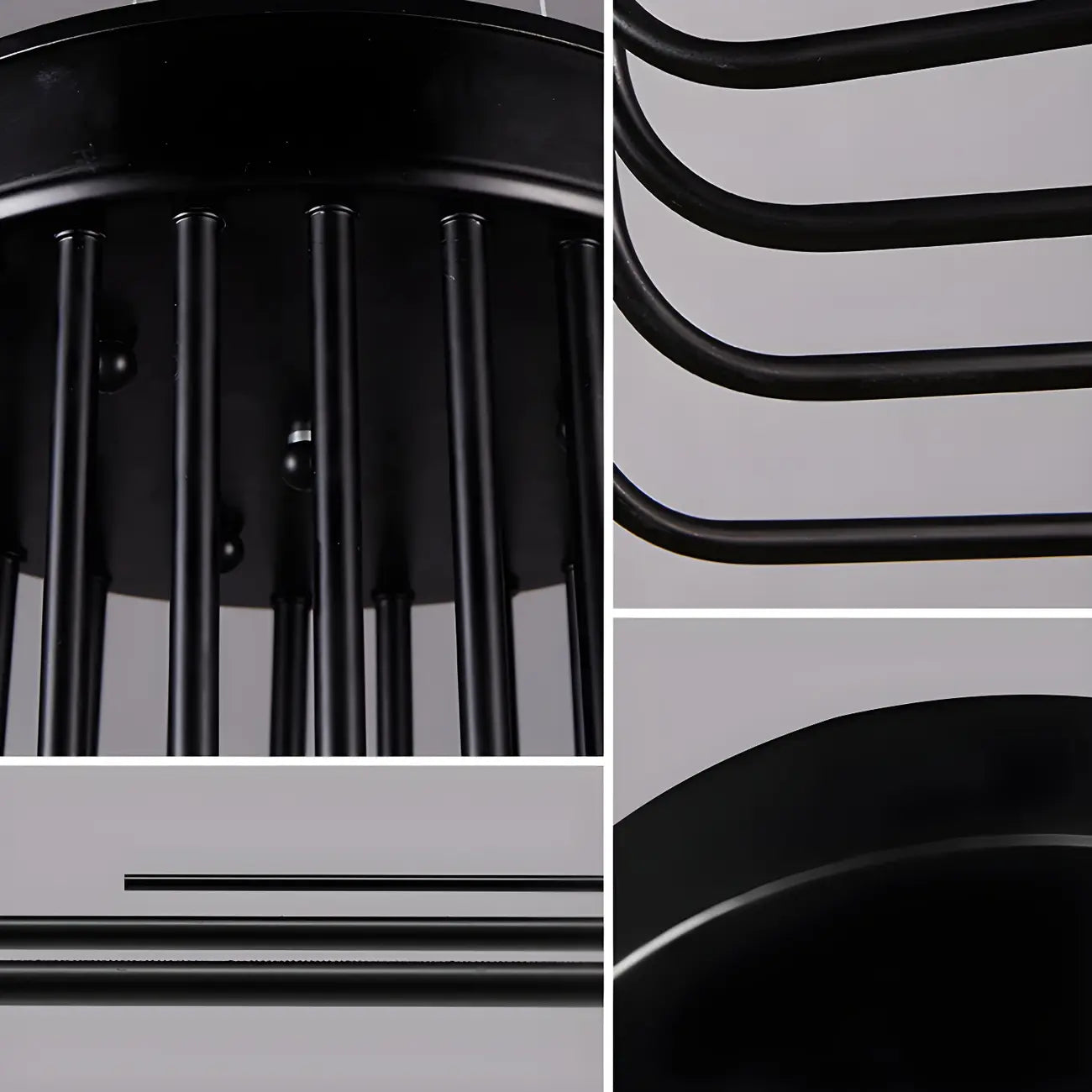 Black Modern Glass Linear Chandelier Light