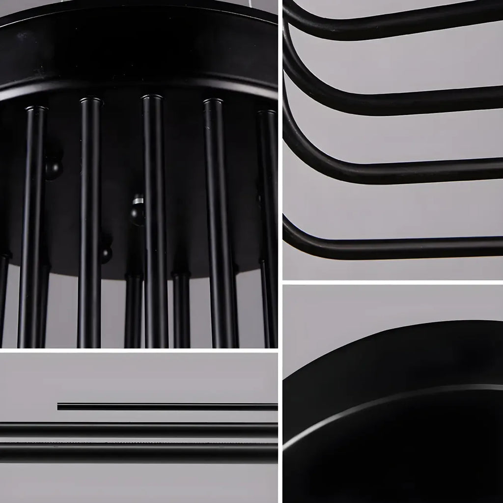 Black Modern Glass Linear Chandelier Light