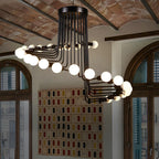 Black Modern Glass Linear Chandelier Light
